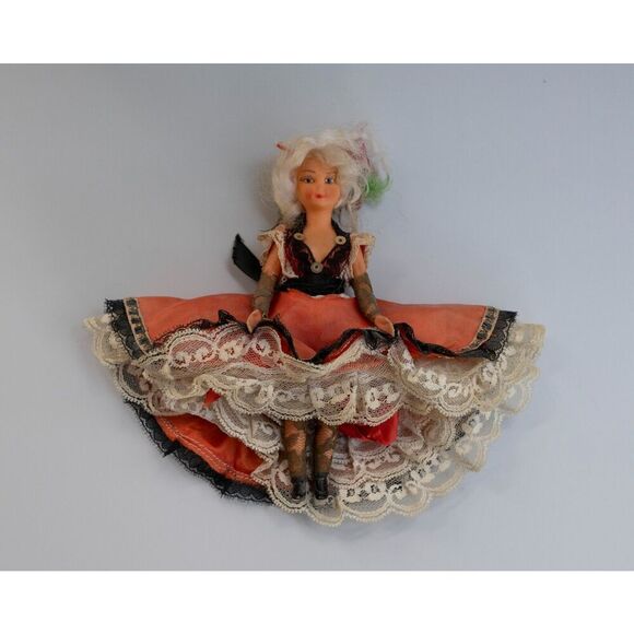 Vintage French Cabaret Can Can Or Flamenco Dancer Doll 1940s 1950s 1960s - Picture 1 of 9